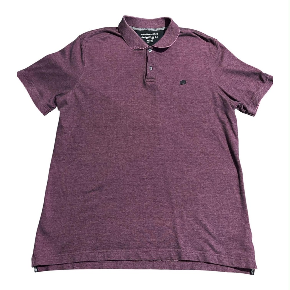 Banana Republic Shirt Men's XL Burgundy Short Sleeve‎ Polo Elephant Logo